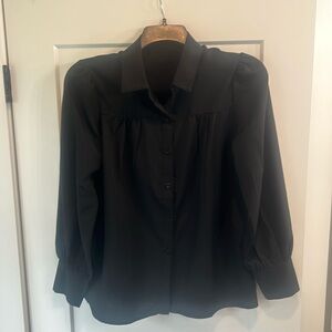 Pleated black dress shirt